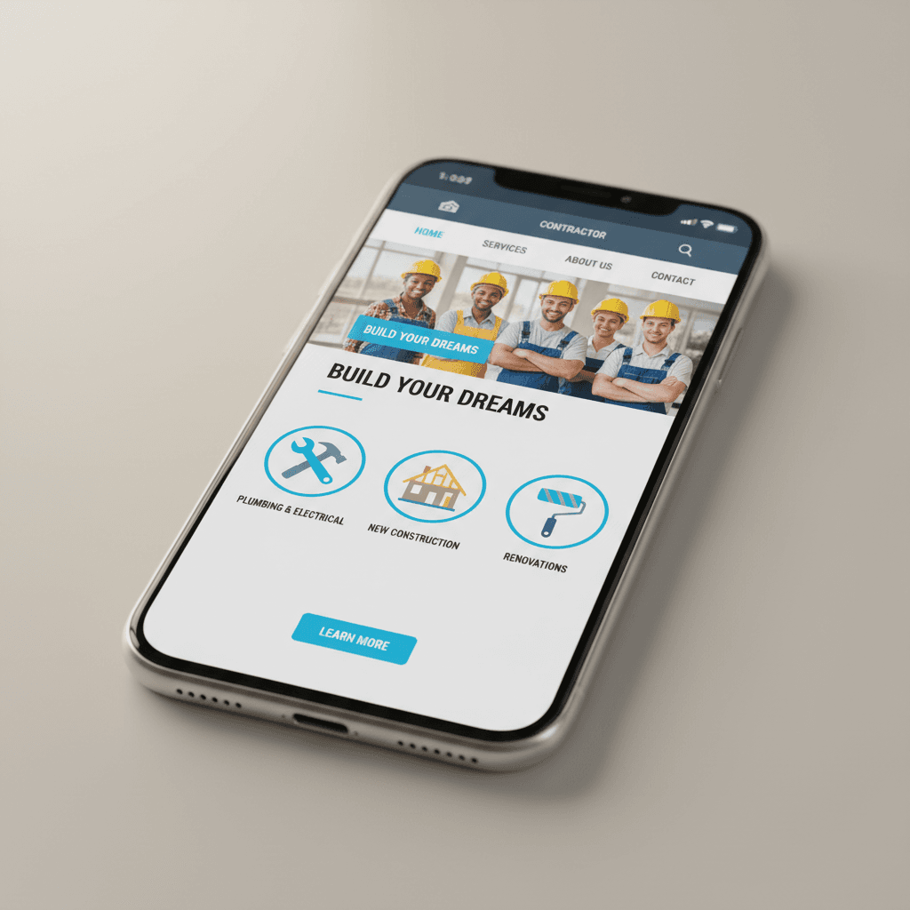 Mobile-friendly website design on smartphone