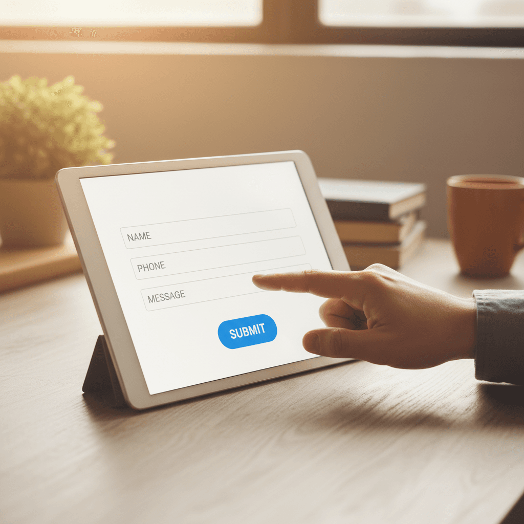 Website contact form for customer inquiries